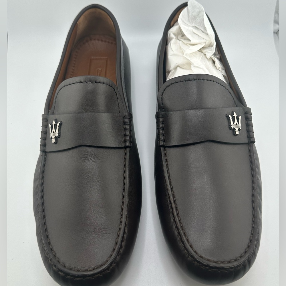 Emeregildo Zegna l'Asola Maserati Drivers Dark Brown Size 9 Euro (10 US) NEW!!!